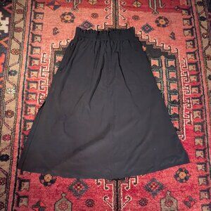 Athleta elastic waistband Midi Skirt zip pockets side slits Black XS